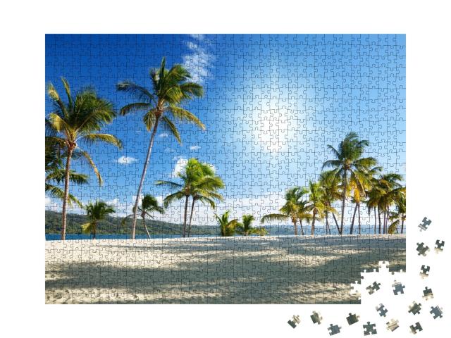 Puzzle de 1000 pièces « Mer des Caraïbes et palmiers »