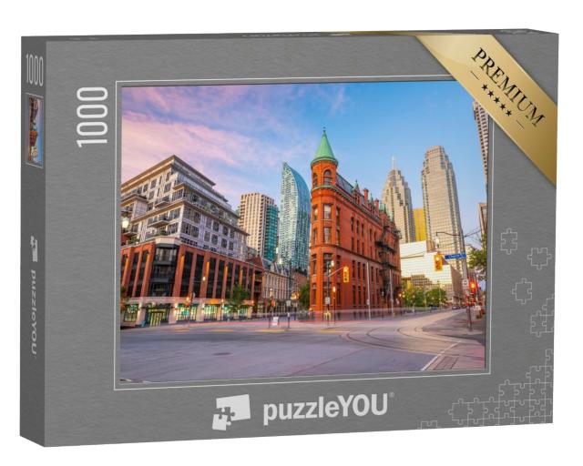 Puzzle de 1000 pièces « Skyline de la ville de Toronto au crépuscule en Ontario, Canada »