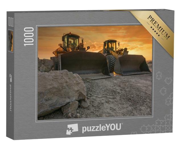 Puzzle de 1000 pièces « Deux excavatrices à godets, prêtes à l'emploi »