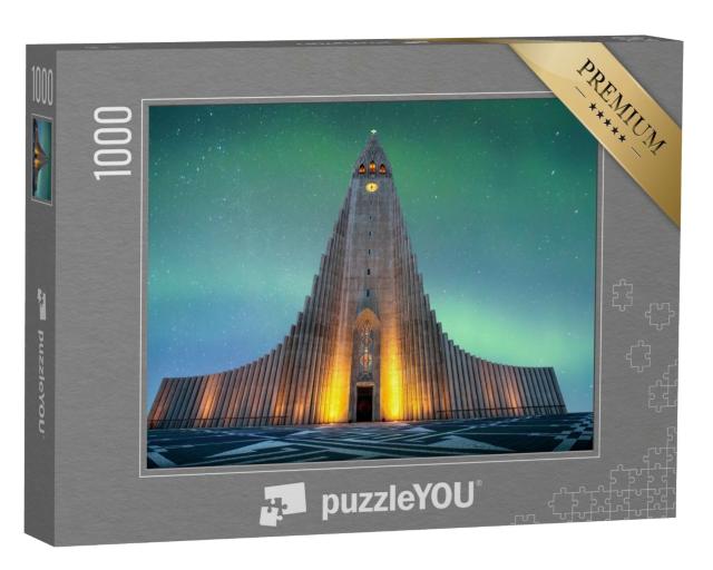 Puzzle de 1000 pièces « La plus grande église d'Islande : Hallgrímskirkja à Reykjavík »