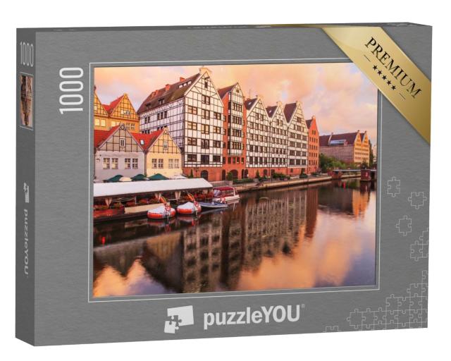 Puzzle de 1000 pièces « Vieille ville de Gdansk avec la rivière Motlava, Pologne »