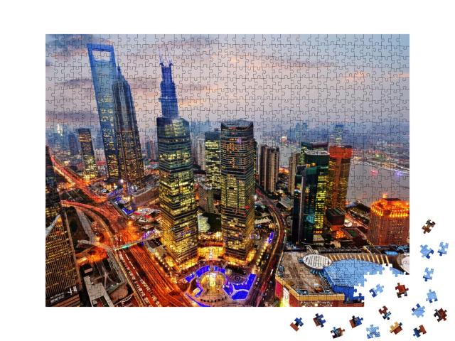 Puzzle de 1000 pièces « Vue depuis la tour de télévision Oriental Pearl à Shanghai »