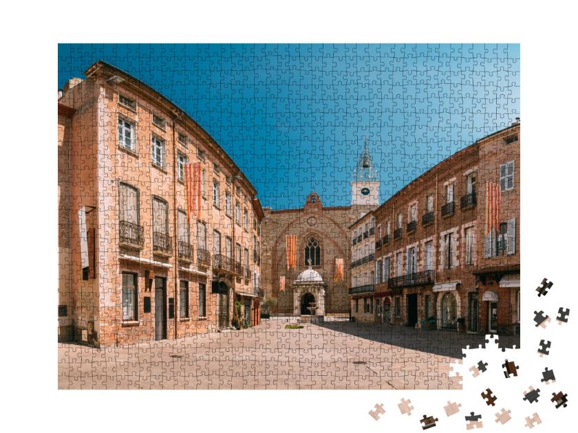 Puzzle de 1000 pièces « Place Léon Gambetta et Cathédrale Basilique de Saint Jean Baptiste de Perpignan »