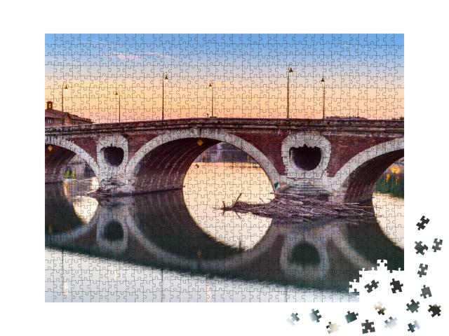 Puzzle de 1000 pièces « Pont Neuf, le pont de 220 mètres de long avec ses 7 arches - Haute-Garonne, Midi-Pyrénées, Sud de la France »
