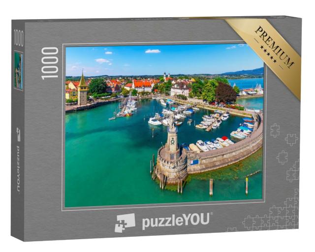 Puzzle de 1000 pièces « Vieille ville et jetée de Lindau au bord du lac de Constance, Allemagne »