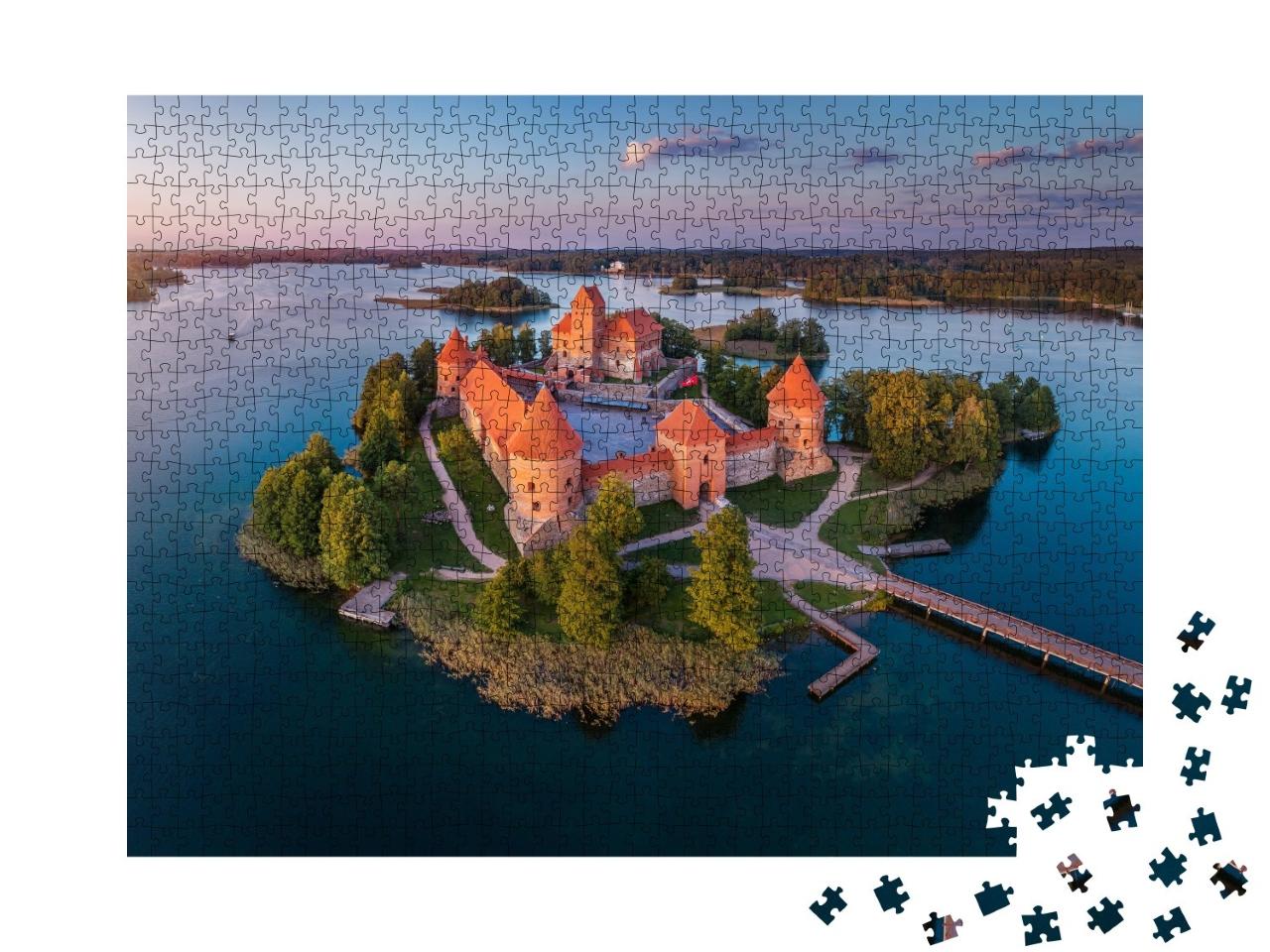 Puzzle de 1000 pièces « Château de Trakai sur le lac Galve, Lituanie »