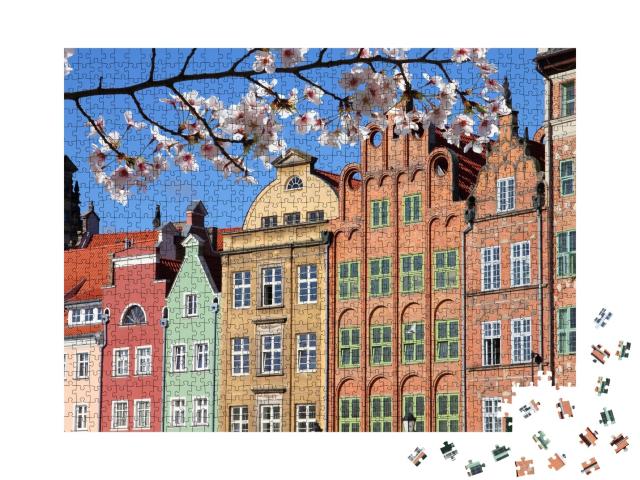 Puzzle de 1000 pièces « Cerisiers en fleurs à Gdansk, Pologne »
