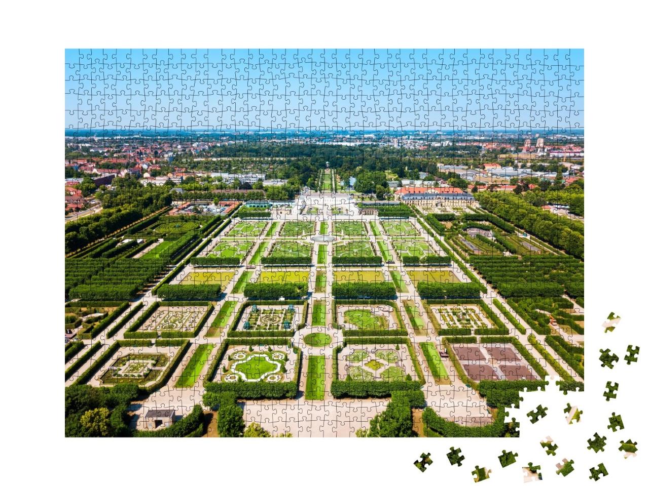 Puzzle de 1000 pièces « Jardins de Herrenhausen du château de Herrenhausen à Hanovre, Allemagne »