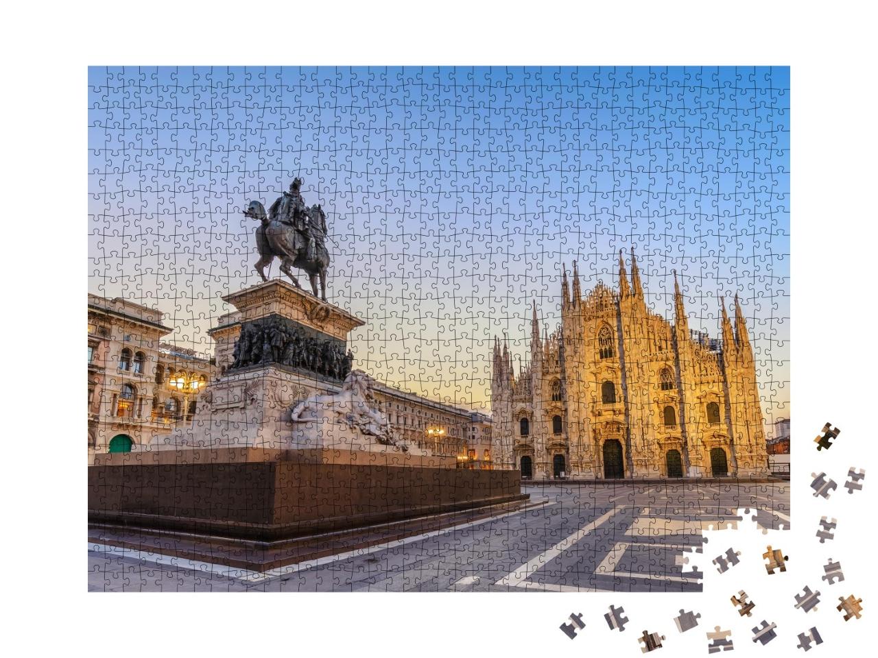 Puzzle de 1000 pièces « La cathédrale de Milan (Milan Duomo) au lever du soleil, Milan (Milano), Italie »
