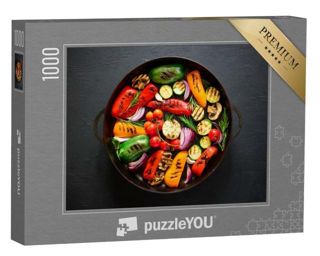 Puzzle de 1000 pièces « Légumes grillés dans une poêle en fonte »