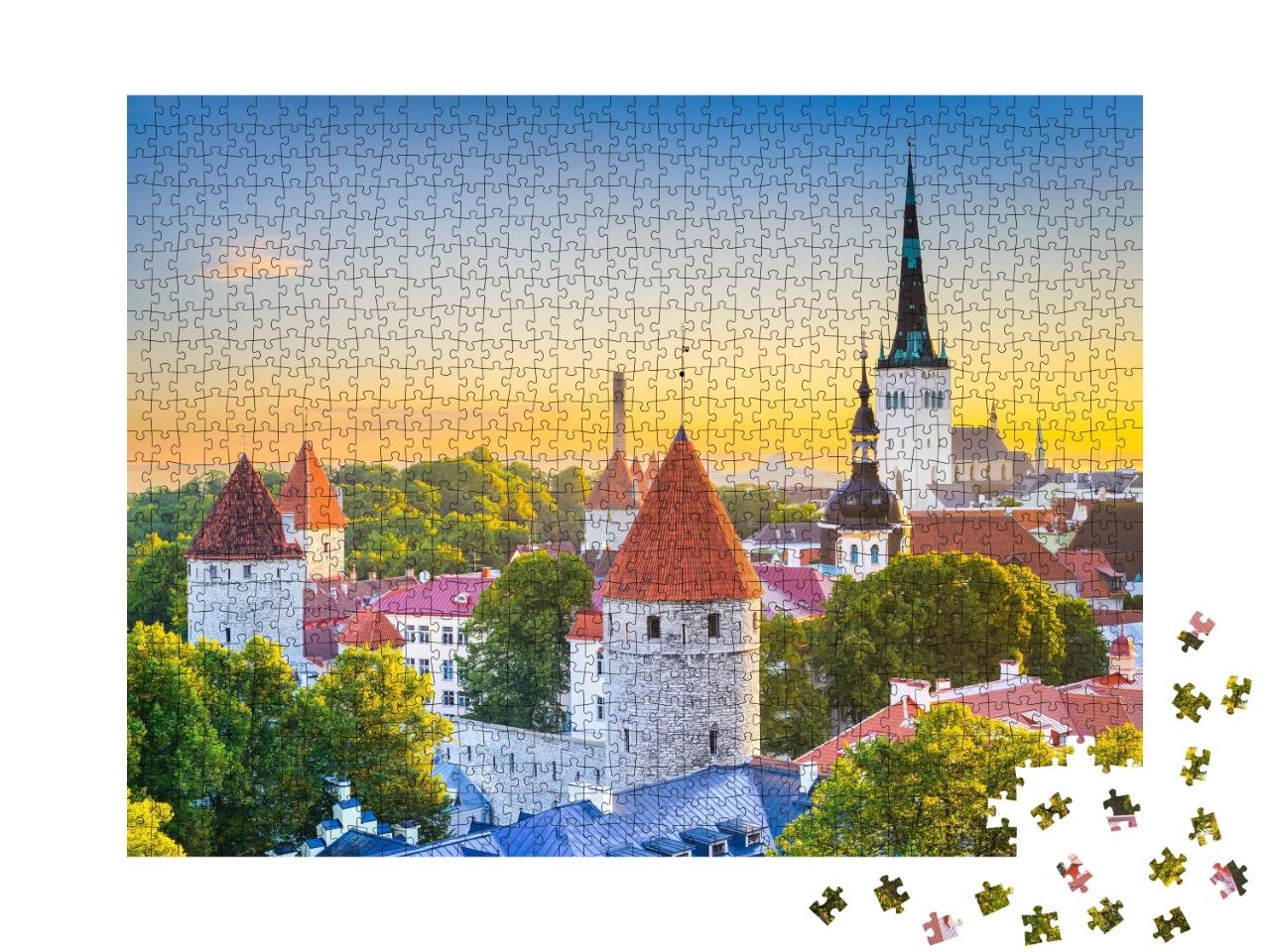 Puzzle de 1000 pièces « Skyline de la ville de Tallinn, Estonie »