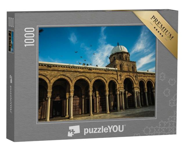 Puzzle de 1000 pièces « La mosquée Zaytouna à l'heure bleue, Tunis »