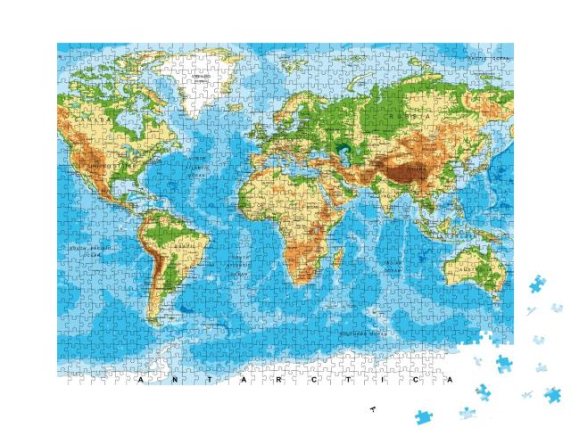 Puzzle de 1000 pièces « Carte du monde physique »
