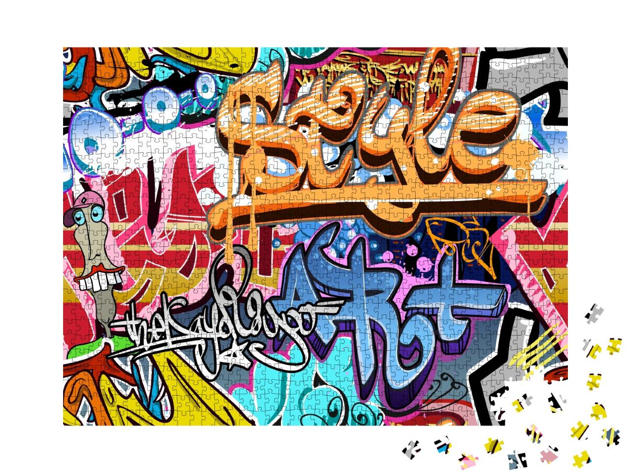 Puzzle de 1000 pièces « Mur de graffitis - Street Art »