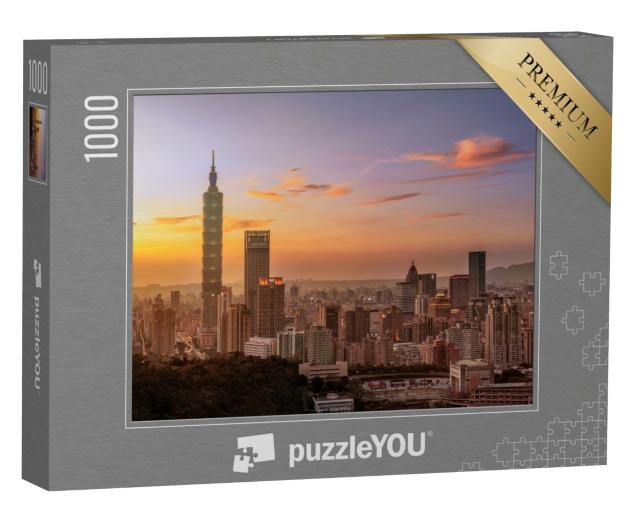 Puzzle de 1000 pièces « Magnifique coucher de soleil à Taipei »