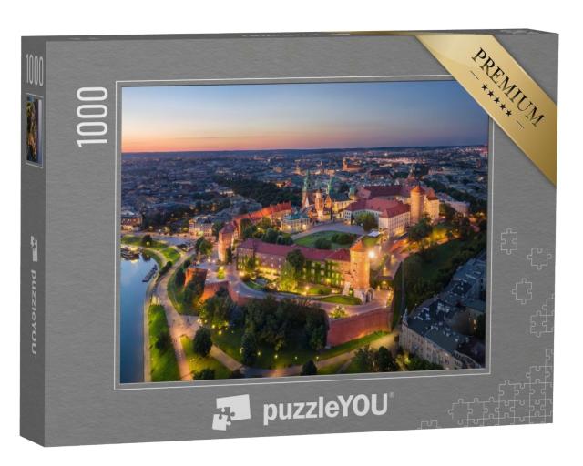 Puzzle de 1000 pièces « Château royal de Wawel au coucher du soleil, Cracovie, Pologne »