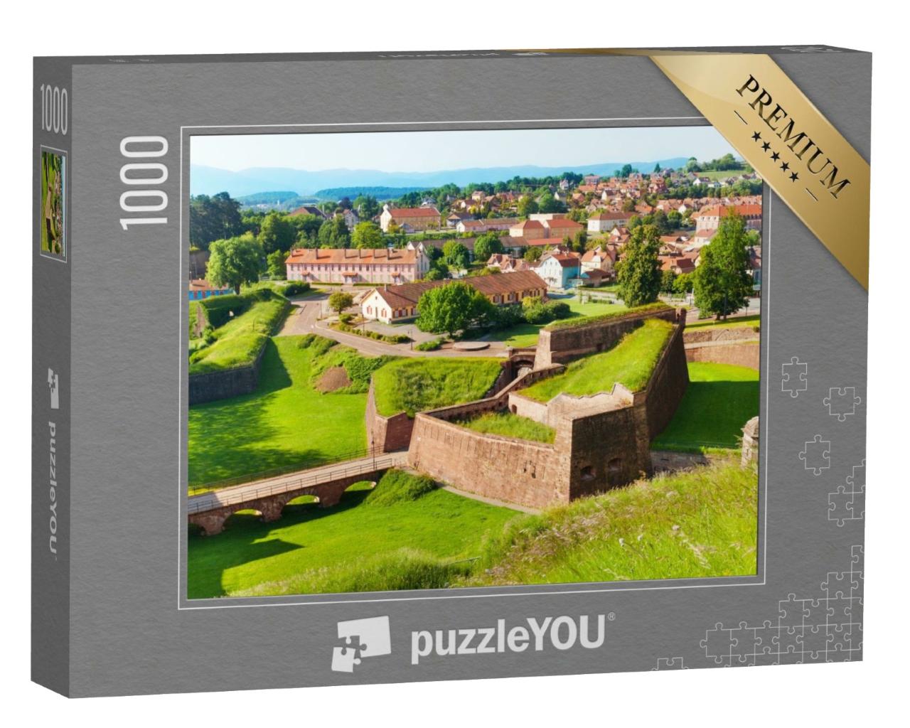 Puzzle de 1000 pièces « Vue de la ville de Belfort avec le célèbre mur de la citadelle »