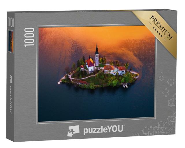 Puzzle de 1000 pièces « Église de l'Assomption au lac Bled, Slovénie »