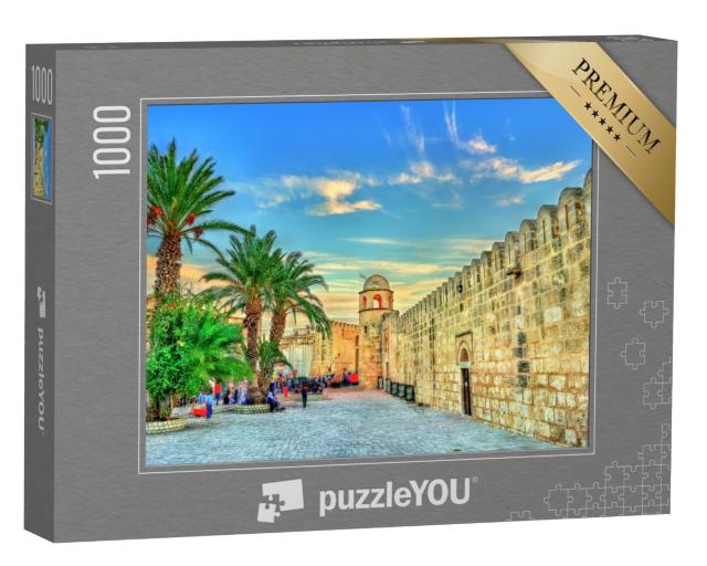 Puzzle de 1000 pièces « Murs et minaret de la Grande Mosquée de Sousse, patrimoine mondial de l'UNESCO, Tunisie »