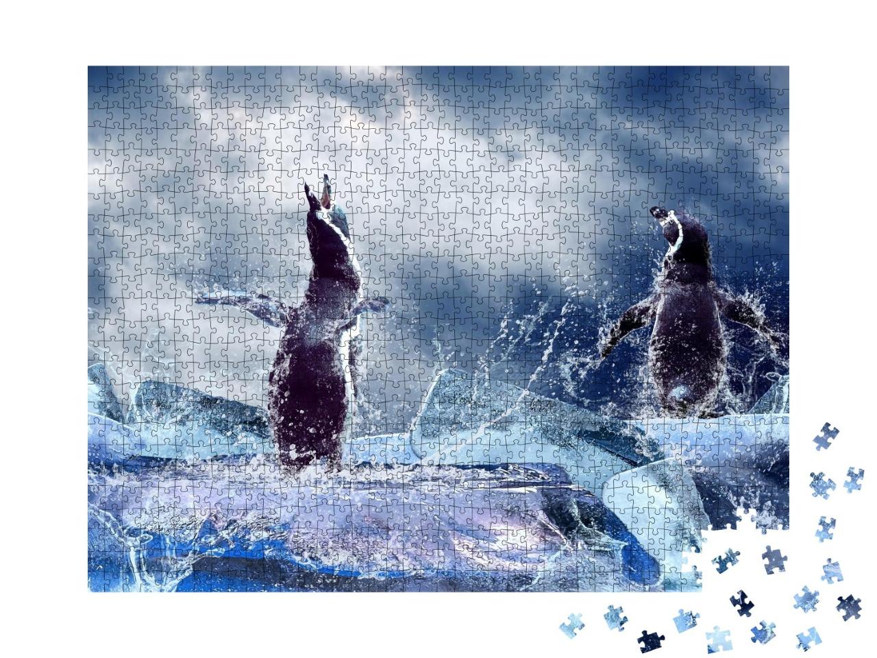 Puzzle de 1000 pièces « Un pingouin sur la glace »