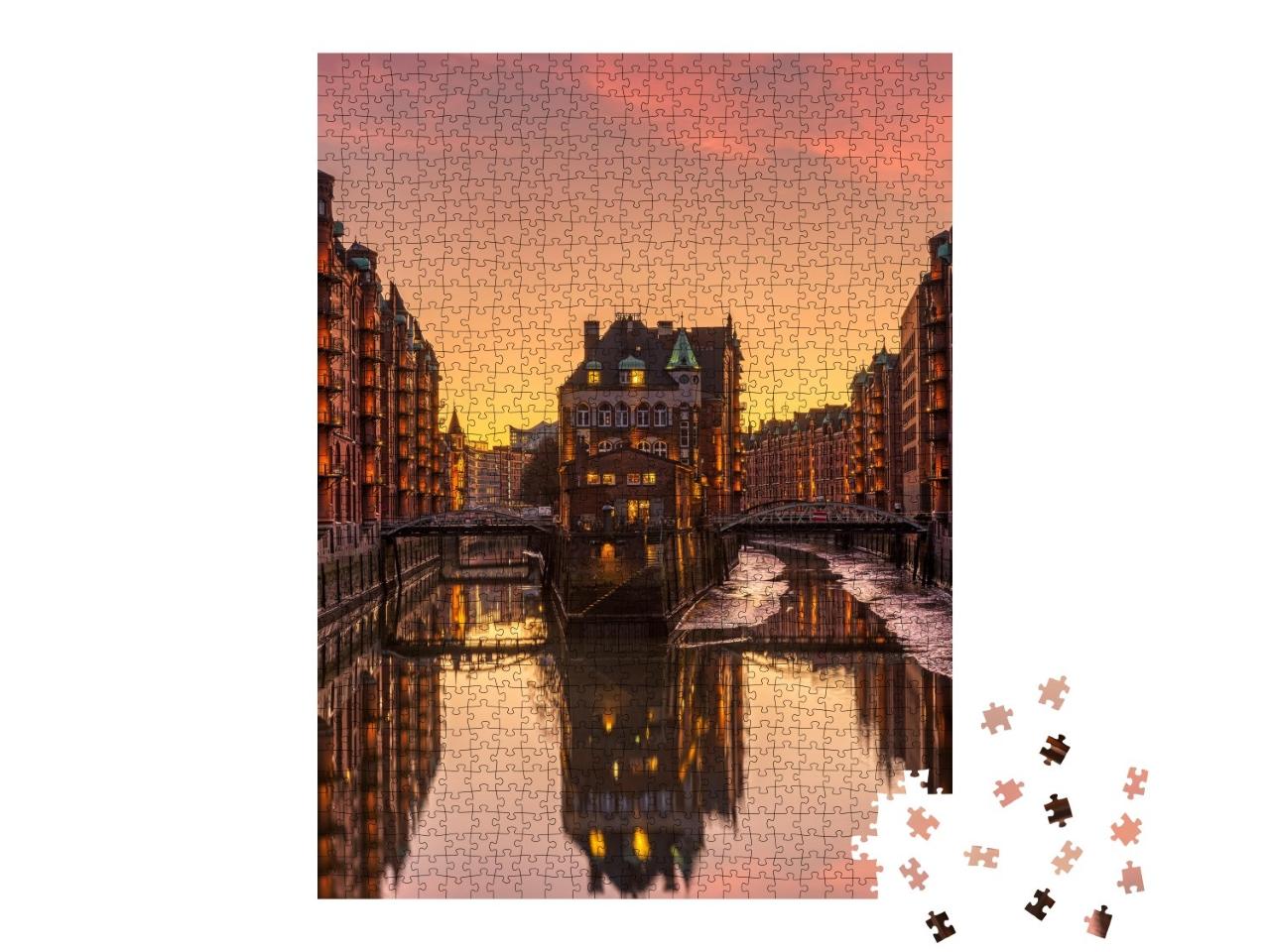 Puzzle de 1000 pièces « L'ancienne Speicherstadt à Hambourg, Allemagne »