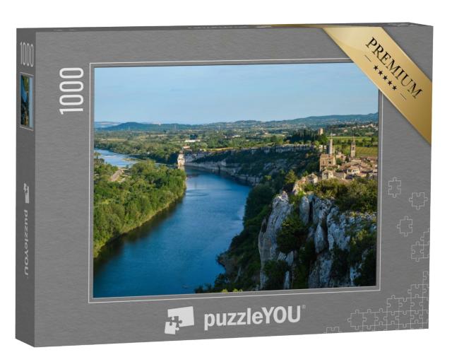 Puzzle de 1000 pièces « Petit village le long de la rivière, Aiguèze, Sud de la France »