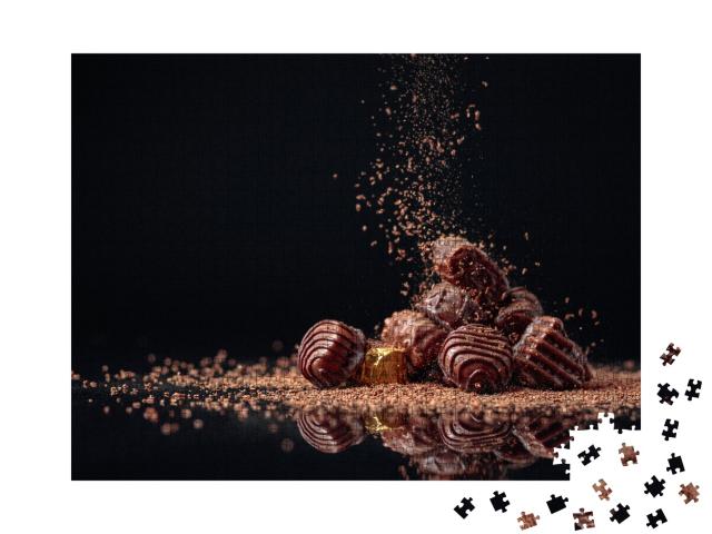 Puzzle de 1000 pièces « Bonbons au chocolat, saupoudrés d'éclats de chocolat »