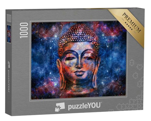 Puzzle de 1000 pièces « Aquarelle numérique : Mandala de Bouddha »