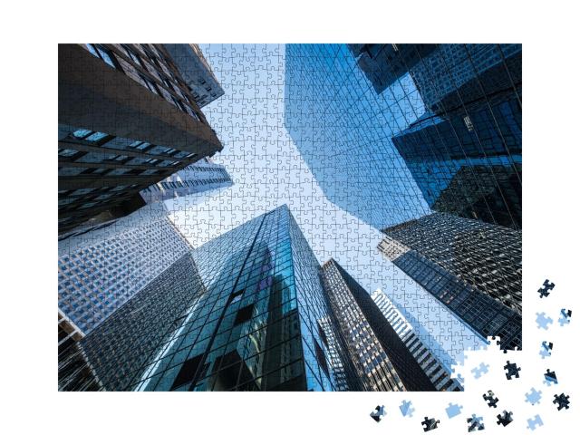 Puzzle de 1000 pièces « Immeubles de bureaux modernes dans le quartier financier »