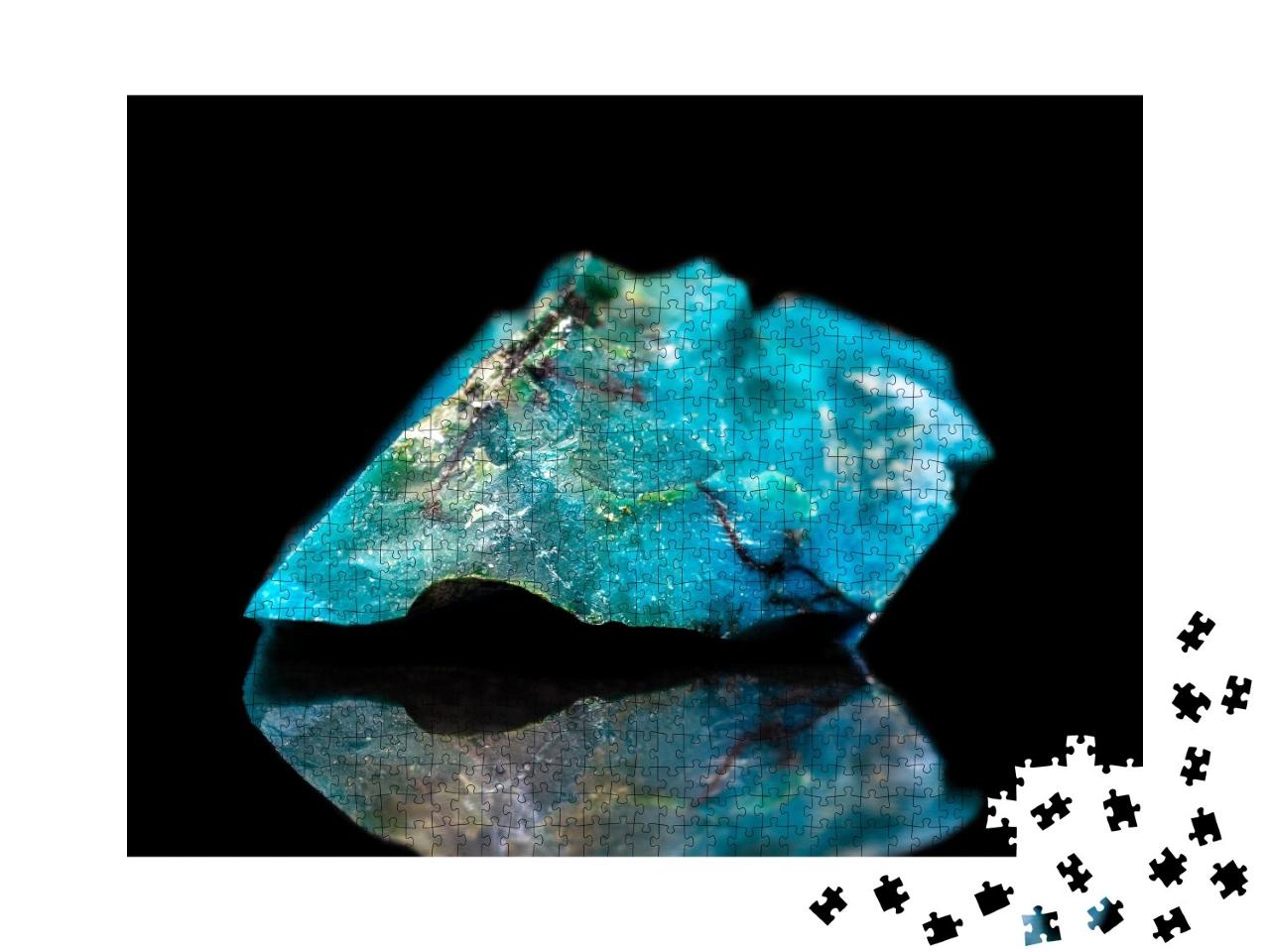 Puzzle de 1000 pièces « Pierre minérale chrysocolle, pierre précieuse, minéral »