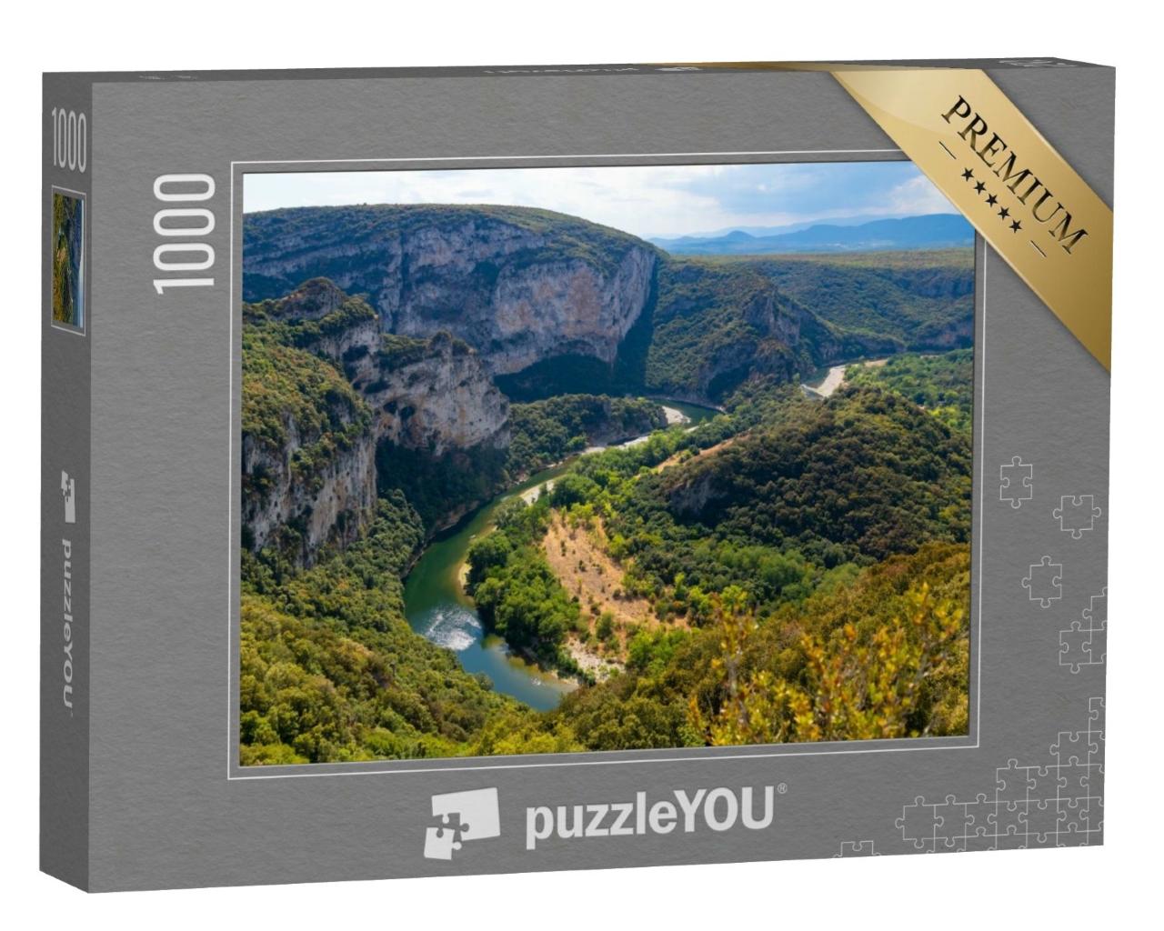 Puzzle de 1000 pièces « Panorama des gorges de l'Ardèche en Provence dans le sud de la France »