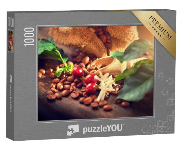 Puzzle de 1000 pièces « Grains de café avec baies du caféier »