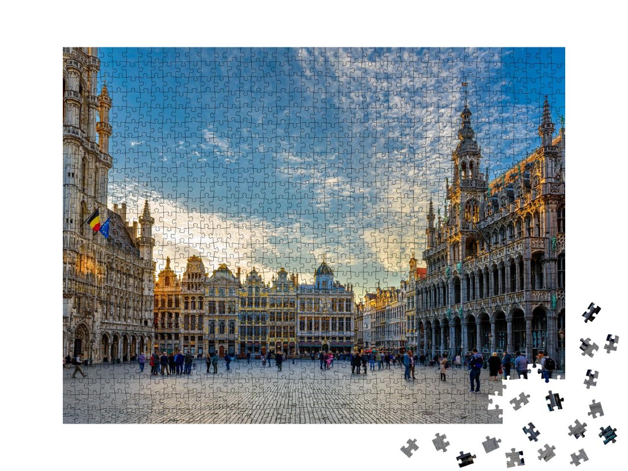 Puzzle de 1000 pièces « La Grande Place avec l'Hôtel de Ville et la Maison du Roi à Bruxelles, Belgique »