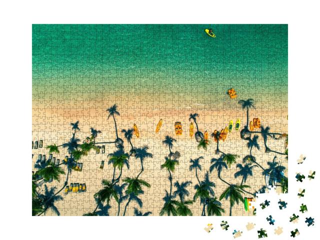 Puzzle de 1000 pièces « Vue aérienne du complexe hôtelier des Caraïbes, Bavaro, République dominicaine »