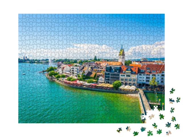 Puzzle de 1000 pièces « Panorama du port de plaisance de la ville de Friedrichshafen, Zermatt »