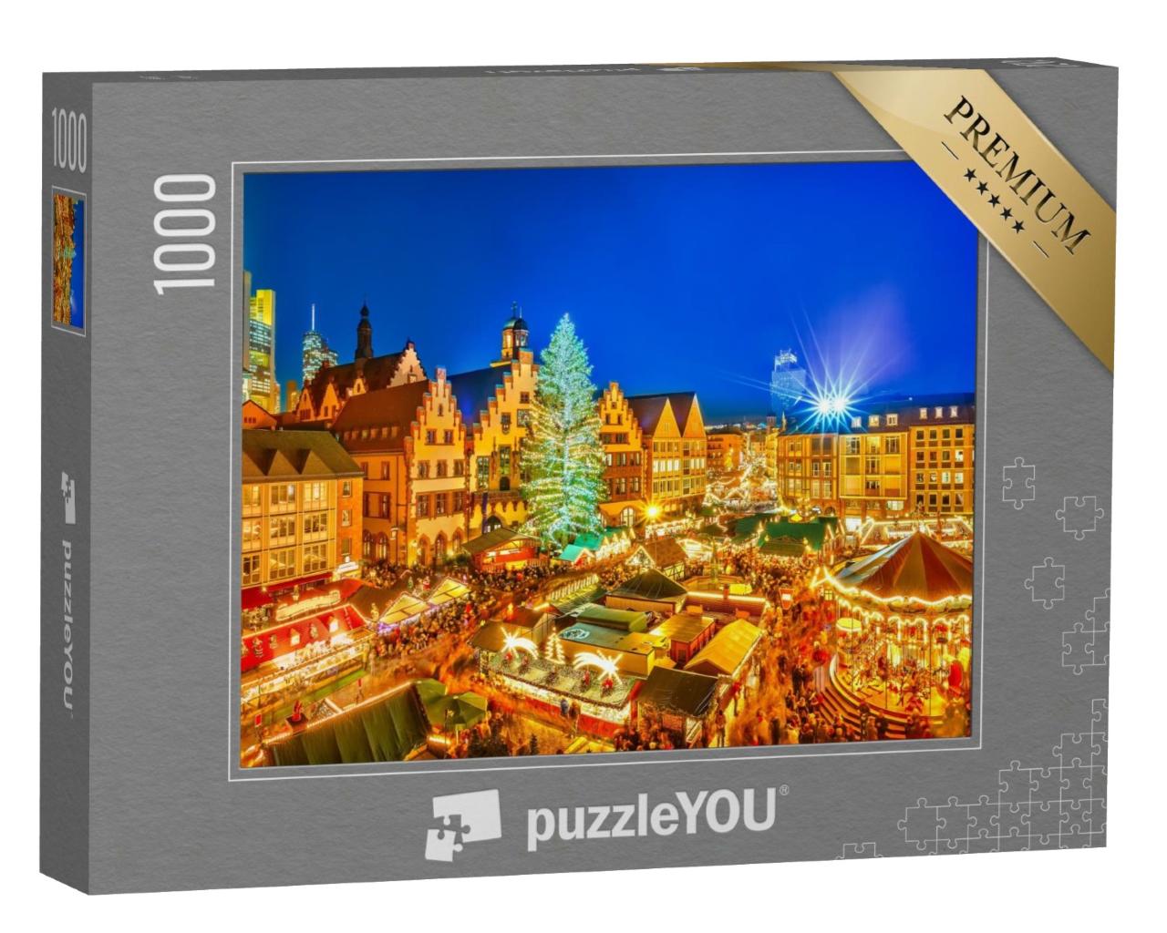 Puzzle de 1000 pièces « Marché de Noël traditionnel dans la vieille ville de Francfort, Allemagne »