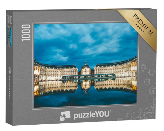 Puzzle de 1000 pièces « Place de la bourse avec reflet dans le miroir d'eau et tramway à Bordeaux, France »