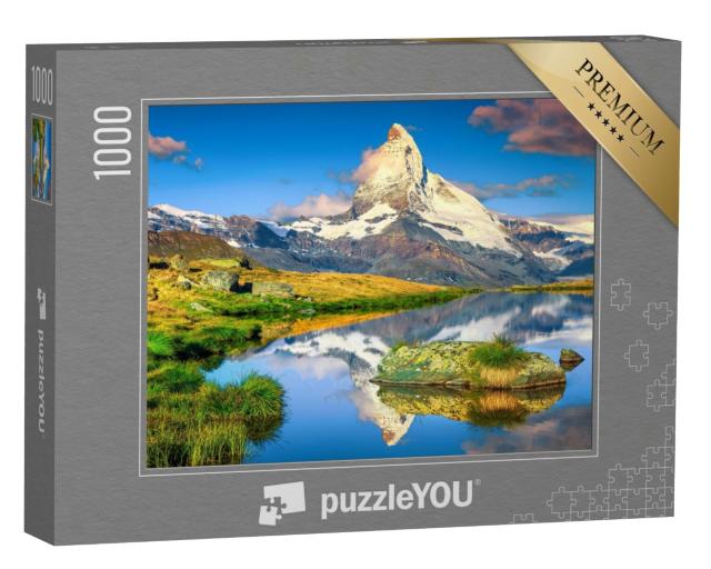 Puzzle de 1000 pièces « Spectaculaire Cervin et magnifique lac de Stelli, Zermatt, Suisse »