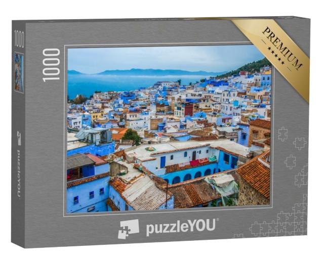 Puzzle de 1000 pièces « Ville bleue de Chefchaouen dans les montagnes du Rif, Maroc »