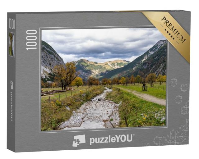 Puzzle de 1000 pièces « Érables de l'Ahornboden en automne, montagnes du Karwendel, Autriche »