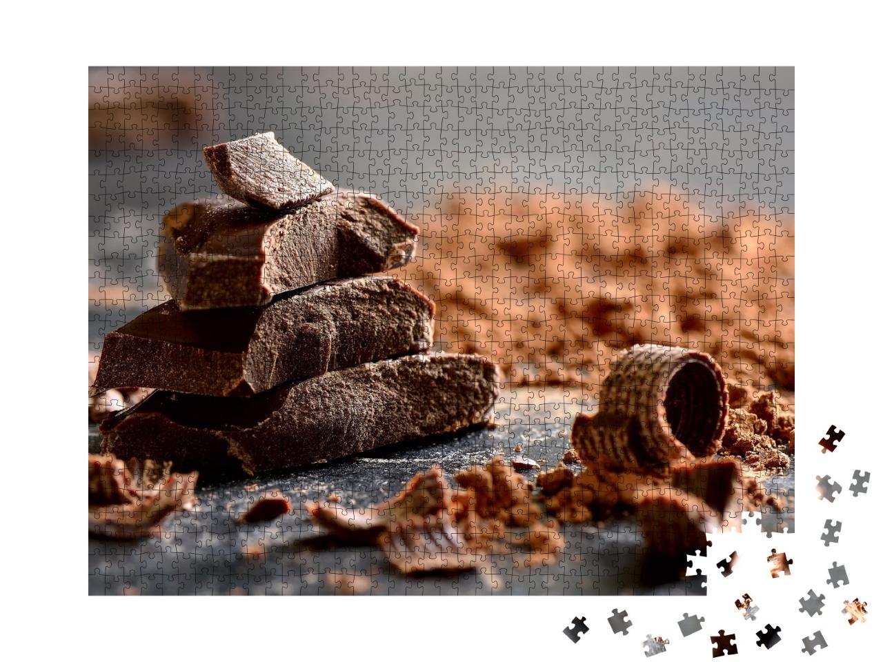 Puzzle de 1000 pièces « Chocolat noir en morceaux »