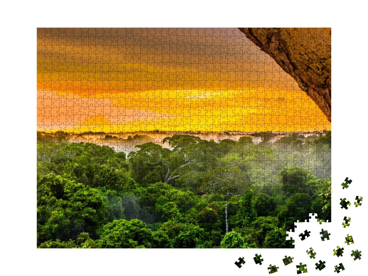 Puzzle de 1000 pièces « Coucher de soleil dans la forêt amazonienne, Brésil »