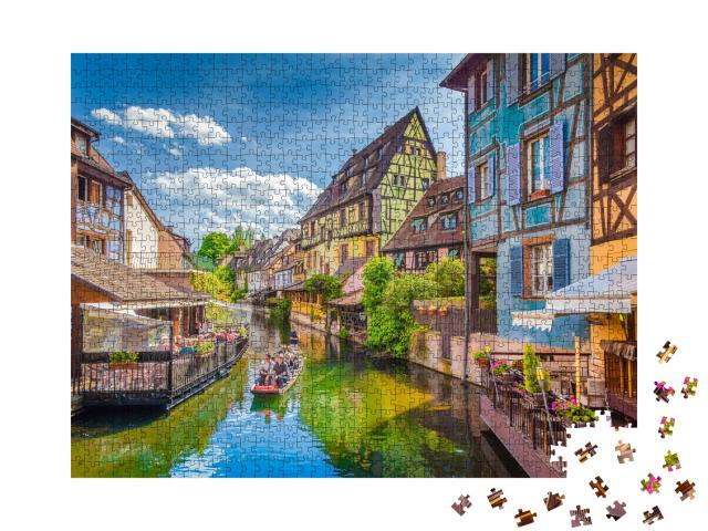 Puzzle de 1000 pièces « Petite Venise : la ville historique de Colmar en Alsace »
