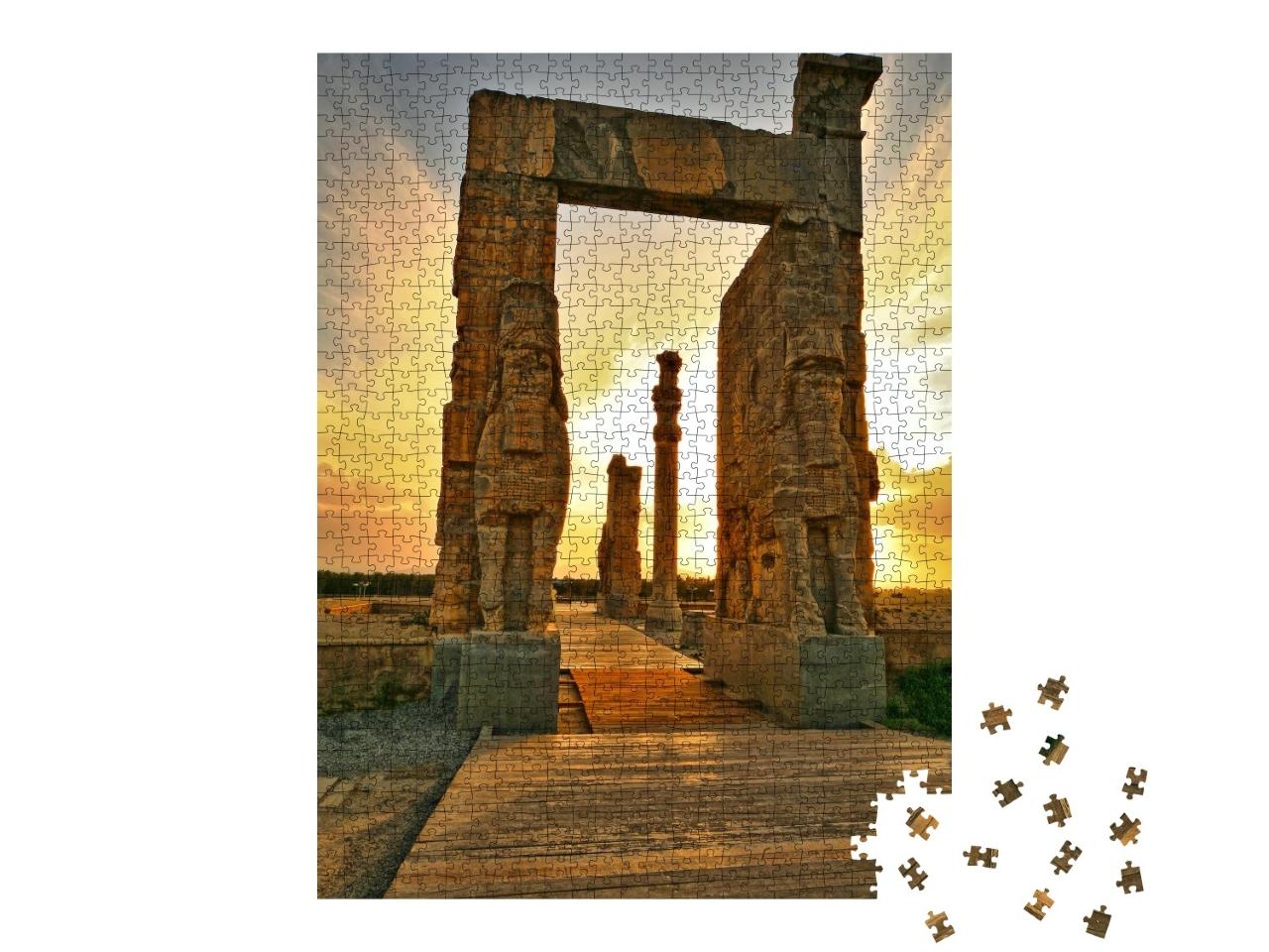 Puzzle de 1000 pièces « Porte des scarabées de Persépolis, Fars, Shiraz »