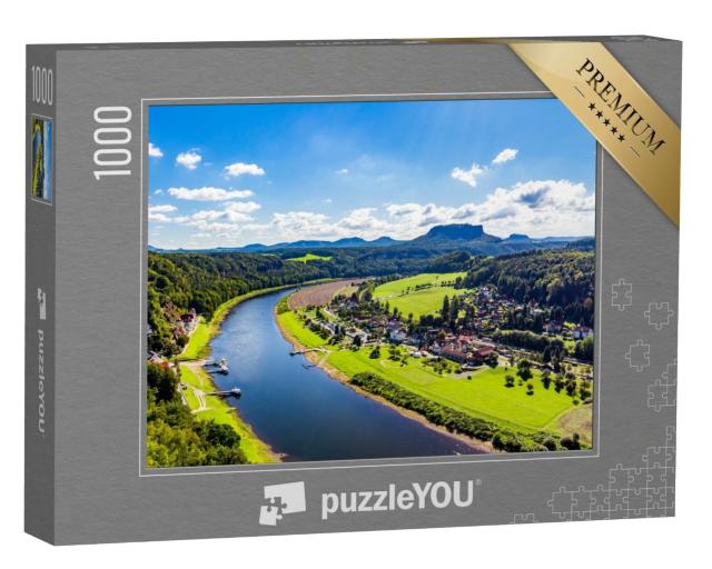 Puzzle de 1000 pièces « Vue du point de vue Bastei en Suisse saxonne »