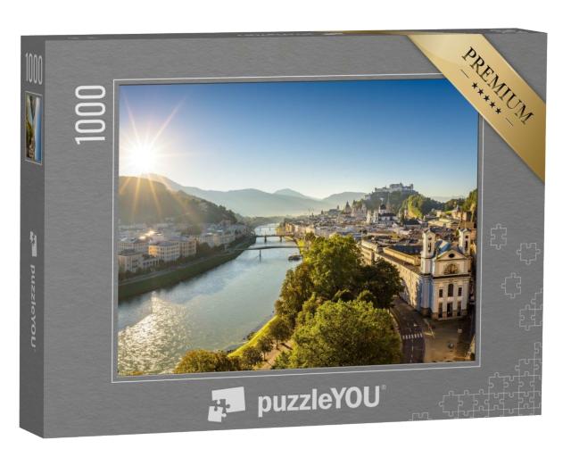 Puzzle de 1000 pièces « Vue panoramique sur Salzbourg un matin d'été, Autriche »