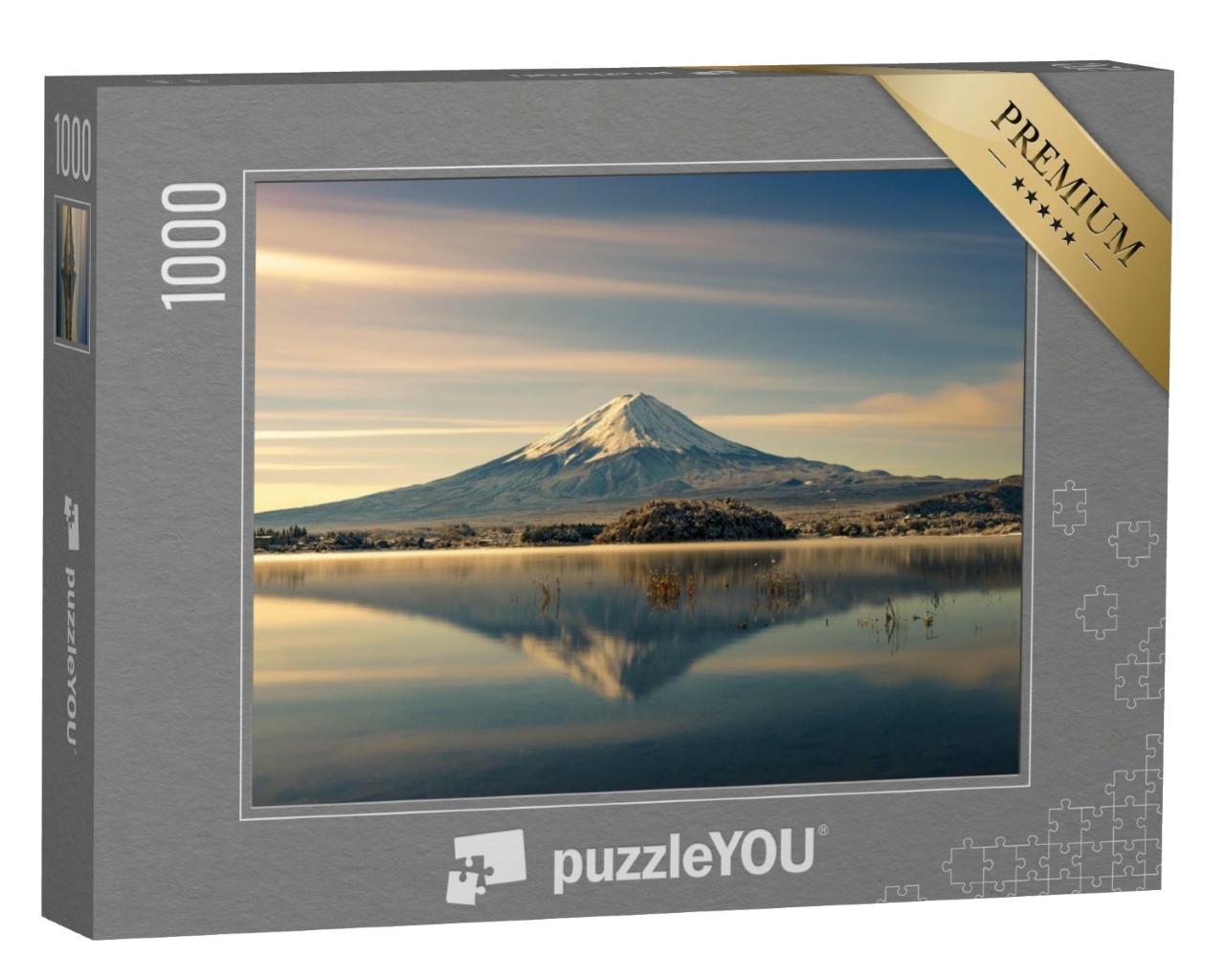 Puzzle de 1000 pièces « Reflet du mont Fuji dans l'eau, automne au Japon »