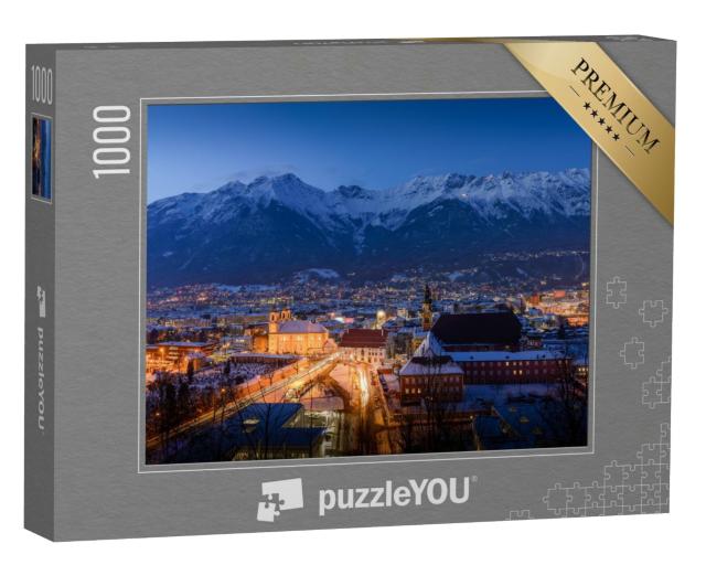 Puzzle de 1000 pièces « Innsbruck hivernale de nuit, Autriche »