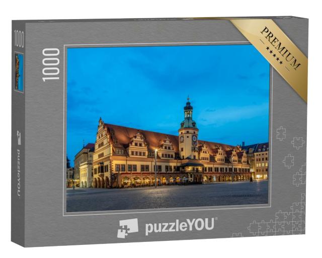 Puzzle de 1000 pièces « Altes Rathaus à l'heure bleue, Leipzig, Allemagne »