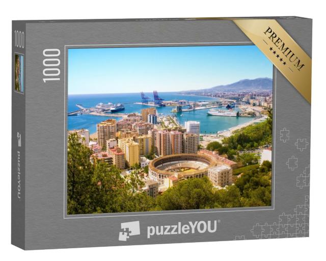Puzzle de 1000 pièces « Malaga avec ses arènes et son port. Espagne »